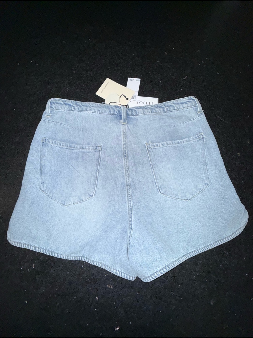 NEW Current/Elliott Light Blue Tie-Waist SOFT RELAXED FIT Denim JEAN Shorts SZ 8 - Picture 5 of 12